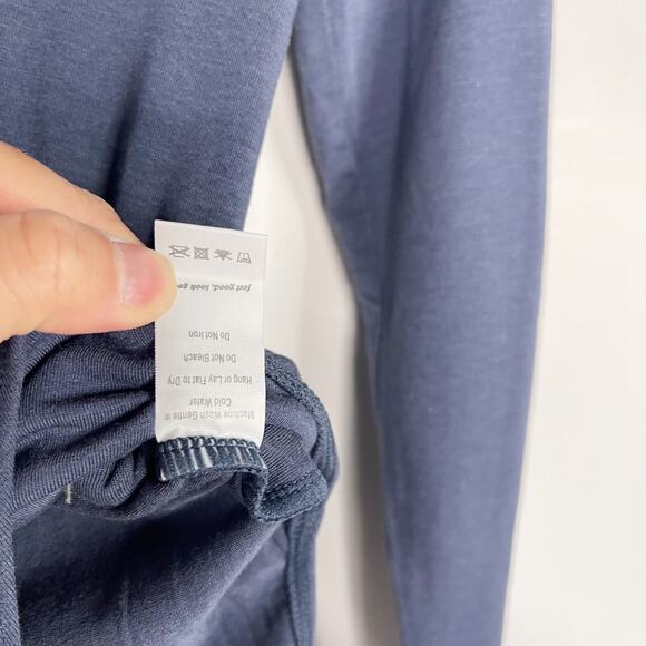 Richer Poorer XSmall Blue Scoop Neck 3/4 Sleeve Bodysuit Soft Stretch Modal - Picture 7 of 9